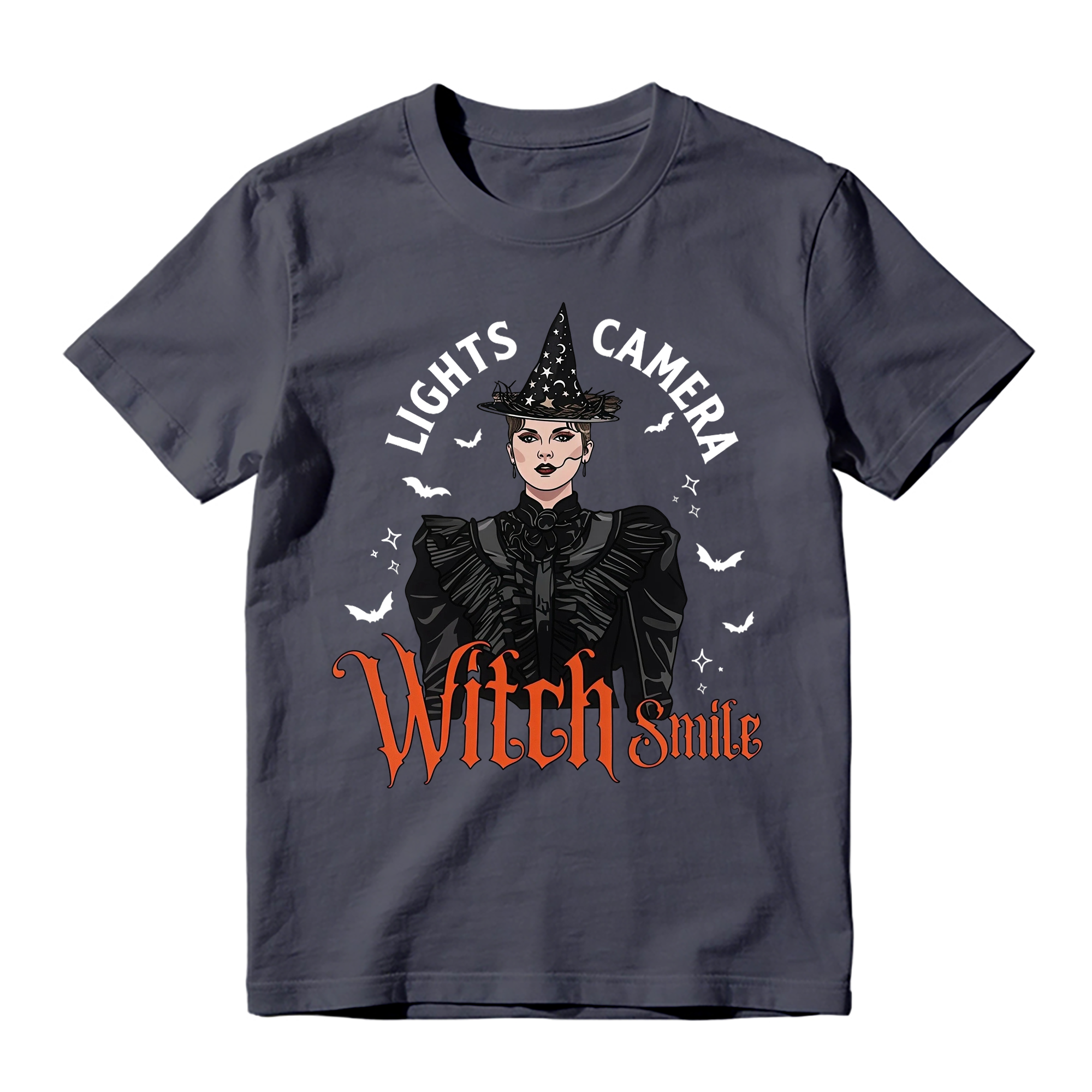 Lights, Camera, Witch Smile! Premium Spooky Season Graphic T-shirt