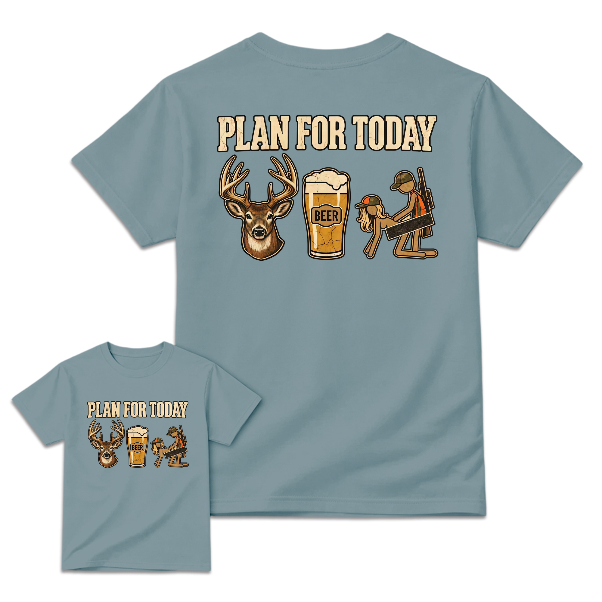 Plan For Today Deer Hunting T-Shirt, Whitetail Buck Beer Hunter Graphic Tee, Unisex Hunting Apparel, Funny Deer Hunting Gift for Men and Women, Outdoor Country Hunting Shirt
