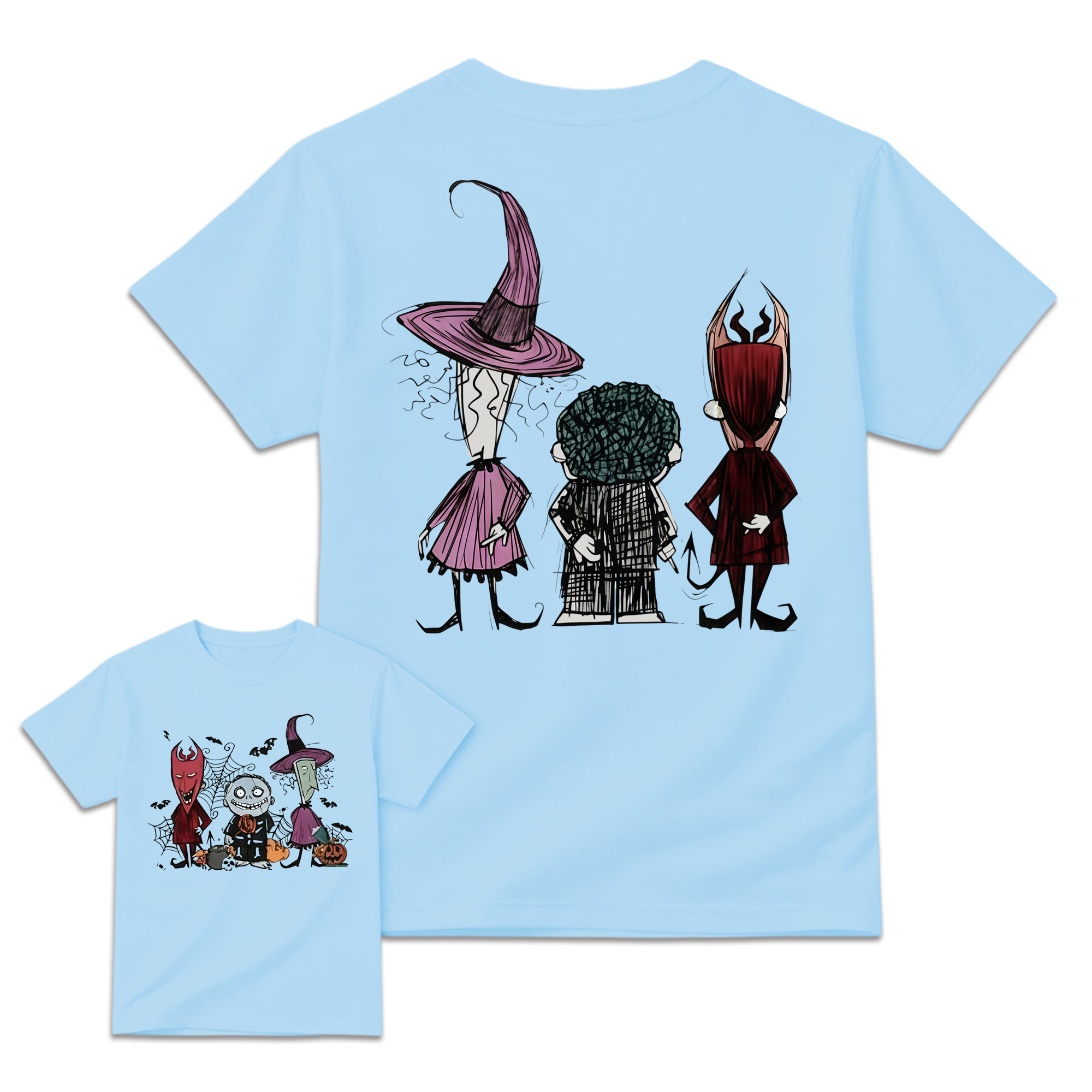 Spooky Trio Halloween Graphic Shirt, Soft Cotton Crewneck Sweatshirt, Funny Halloween Outfit