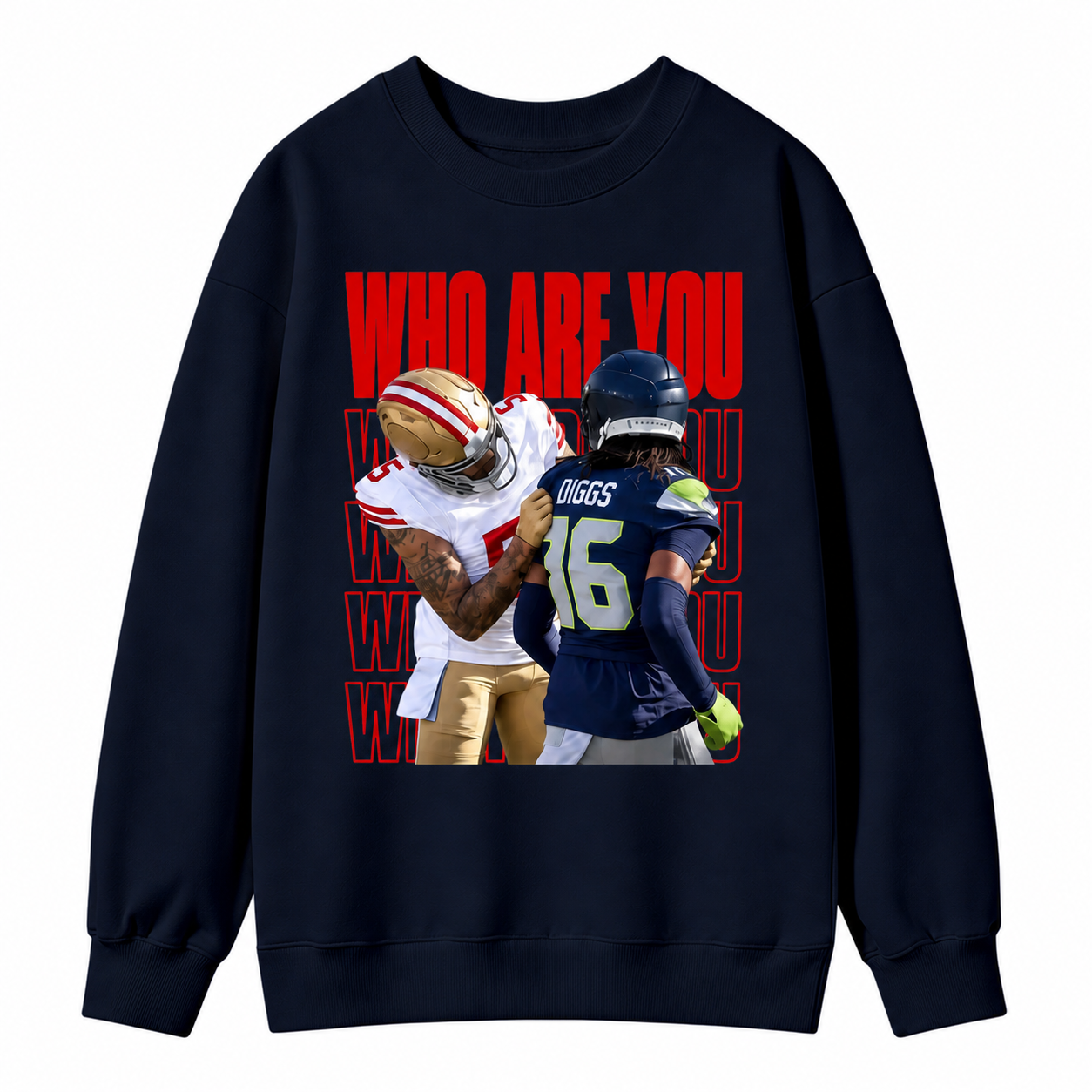 Who Are You Graphic Sweatshirt, Football Rivalry Print Sweatshirt, Funny Game Day Sweatshirt