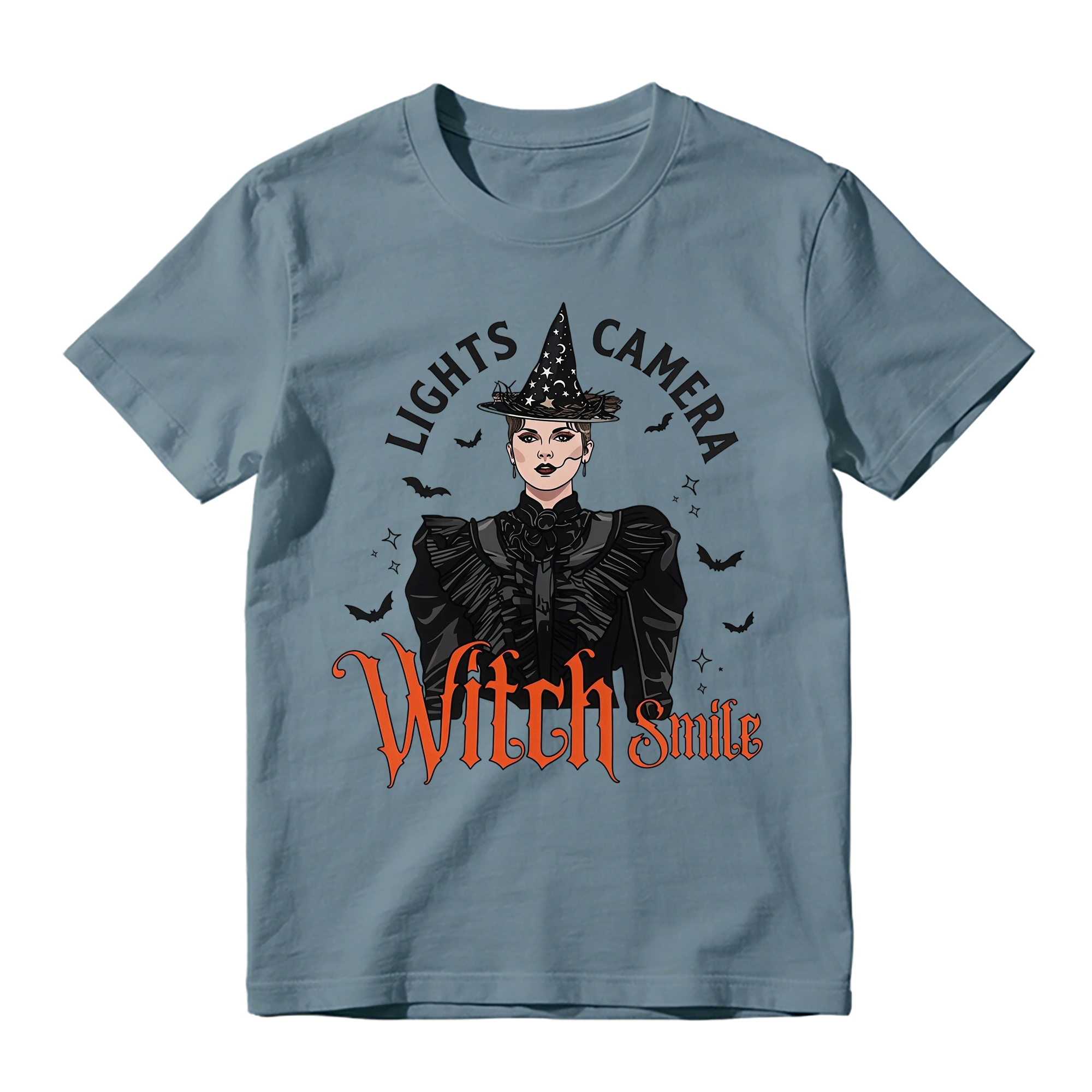 Lights, Camera, Witch Smile! Premium Spooky Season Graphic T-shirt