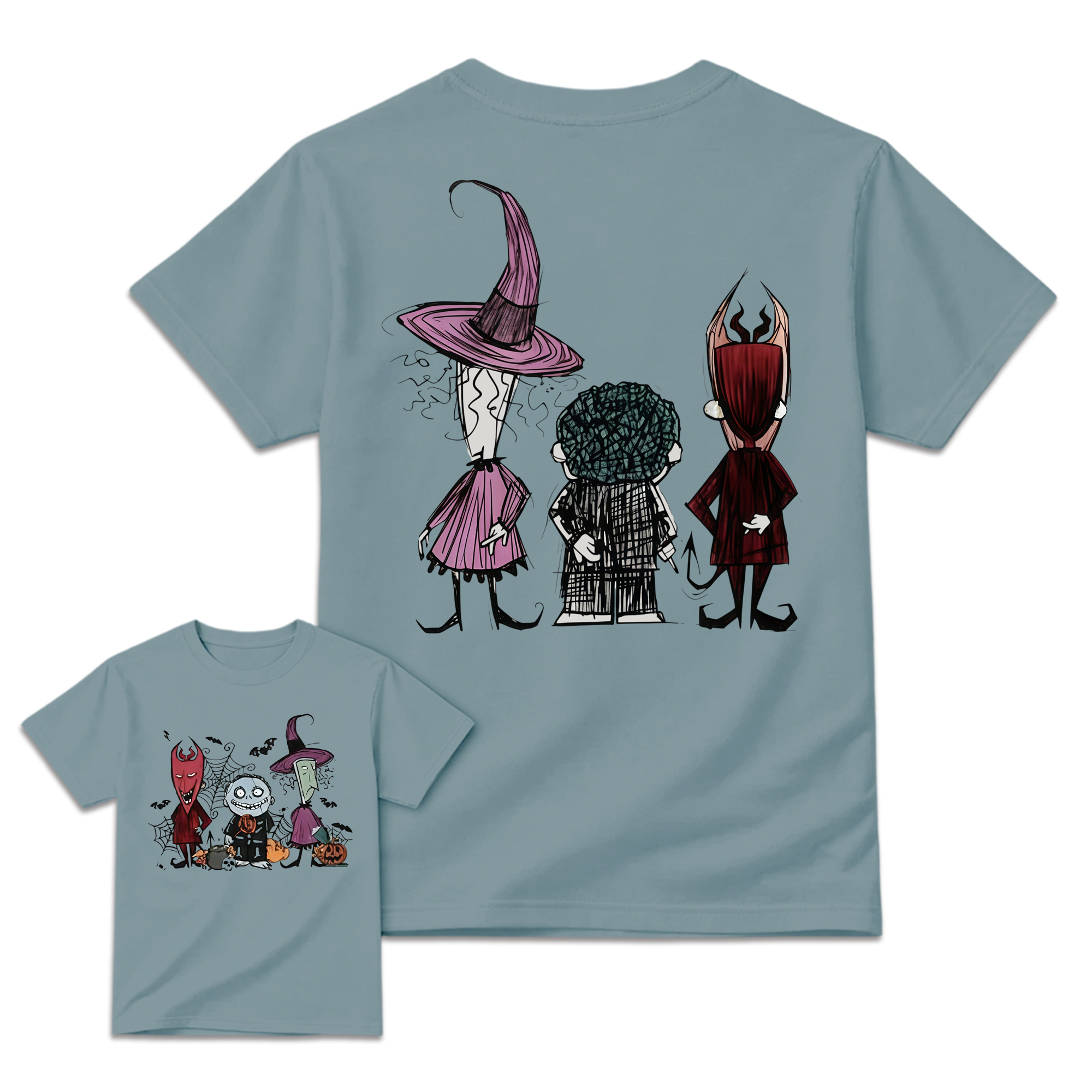 Spooky Trio Halloween Graphic Shirt, Soft Cotton Crewneck Sweatshirt, Funny Halloween Outfit