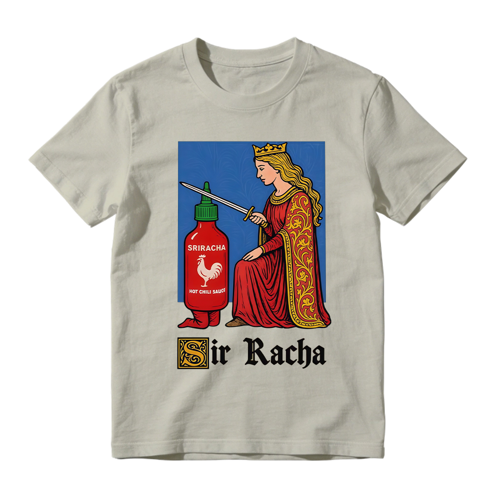 Retro Medieval Art Shirt, Funny Knight Meme Hot Sauce Gift, Red Faire , Unisex
