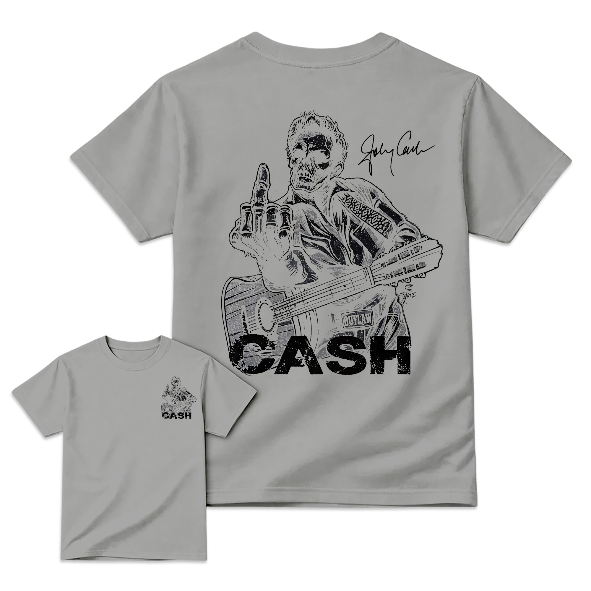 J-C Shirt, Middle Finger Skull Graphic Tee, Country Music Legend Memorial T-Shirt