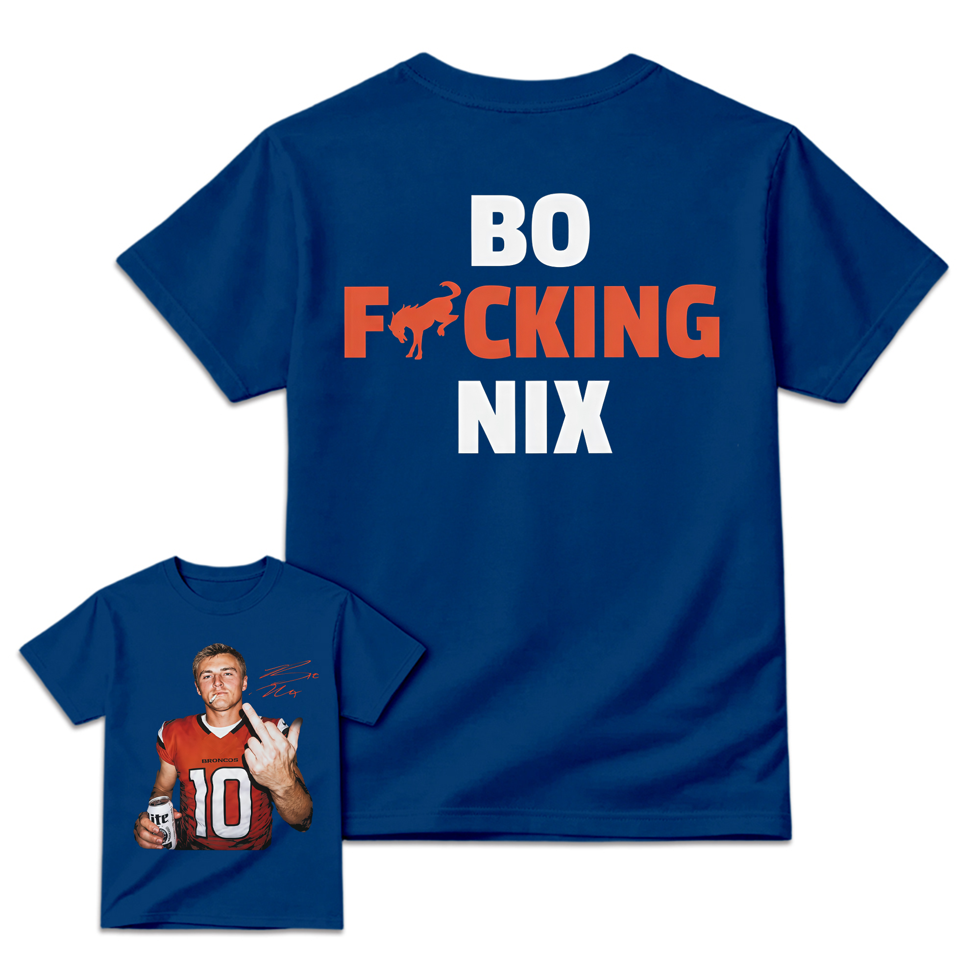 Bo Nix Broncos #10 Graphic Tee , Bold & Edgy Football Fan Apparel