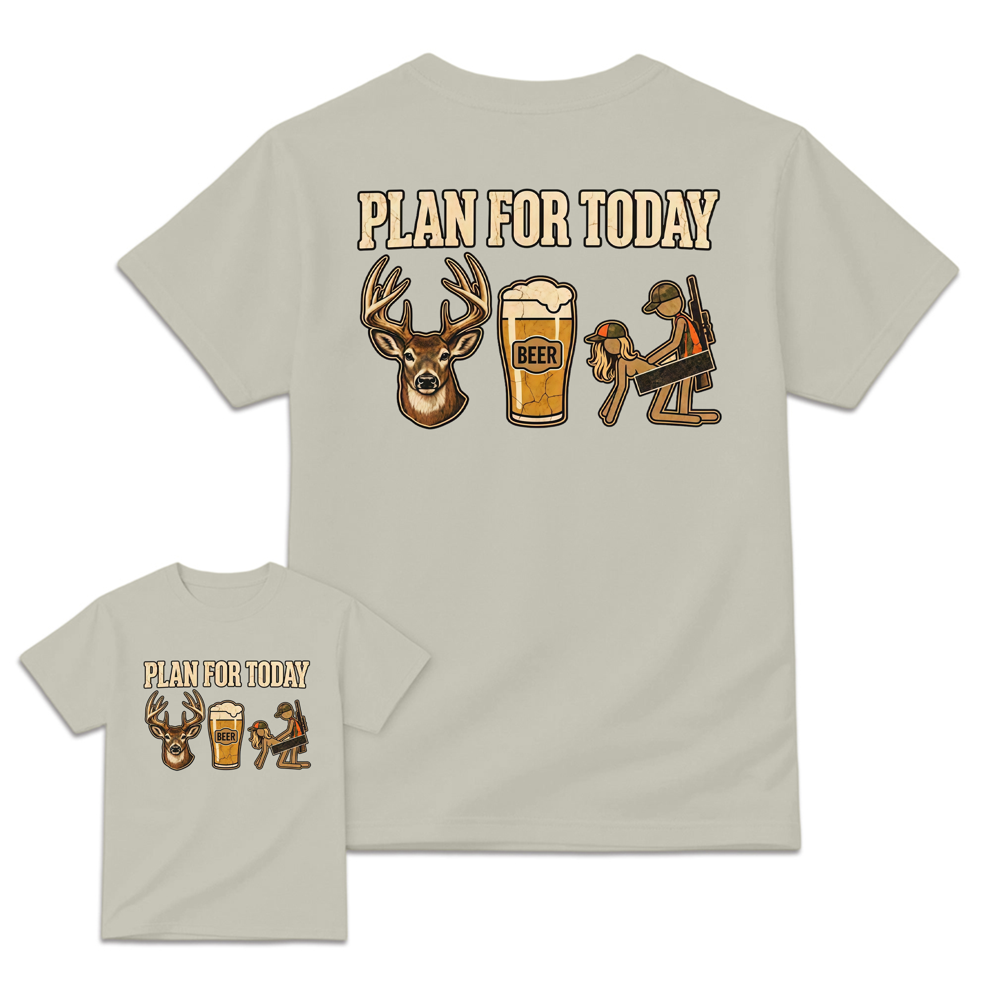 Plan For Today Deer Hunting T-Shirt, Whitetail Buck Beer Hunter Graphic Tee, Unisex Hunting Apparel, Funny Deer Hunting Gift for Men and Women, Outdoor Country Hunting Shirt