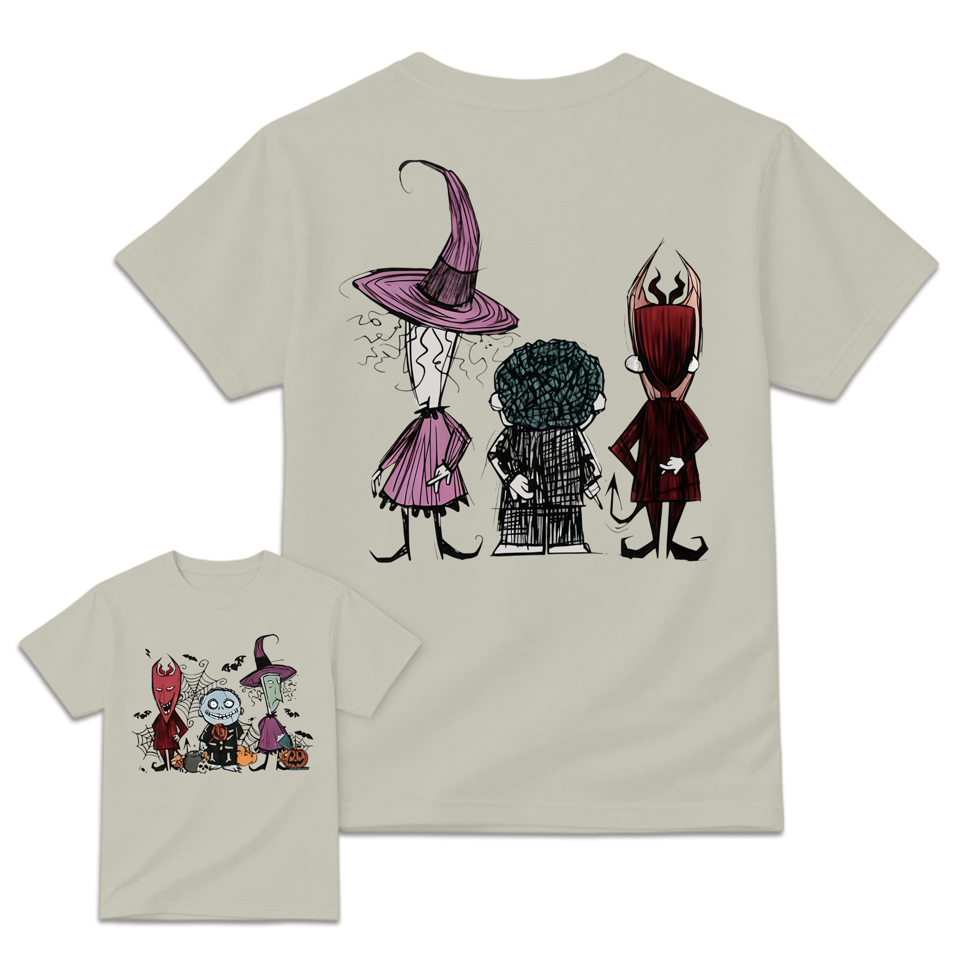 Spooky Trio Halloween Graphic Shirt, Soft Cotton Crewneck Sweatshirt, Funny Halloween Outfit