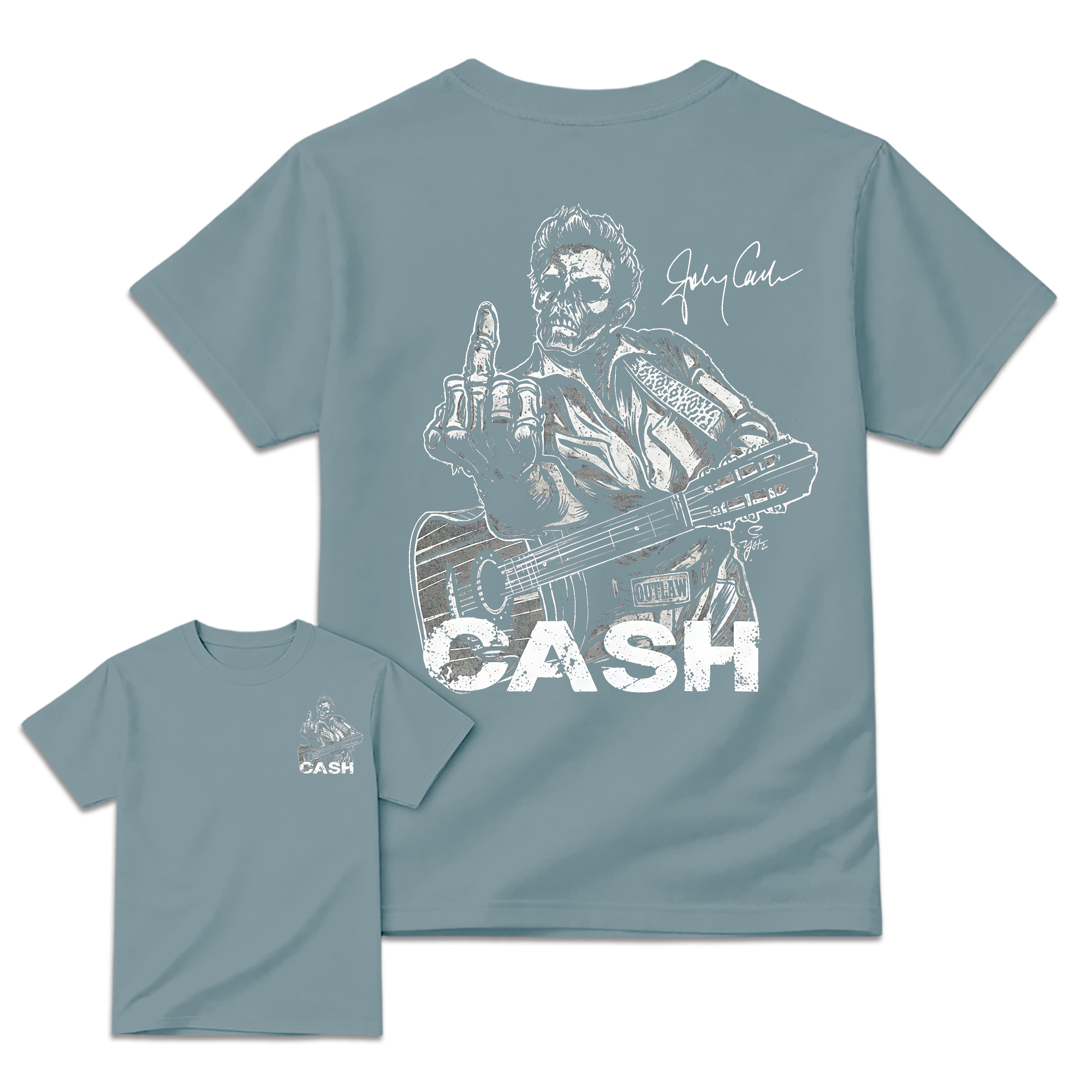 J-C Shirt, Middle Finger Skull Graphic Tee, Country Music Legend Memorial T-Shirt