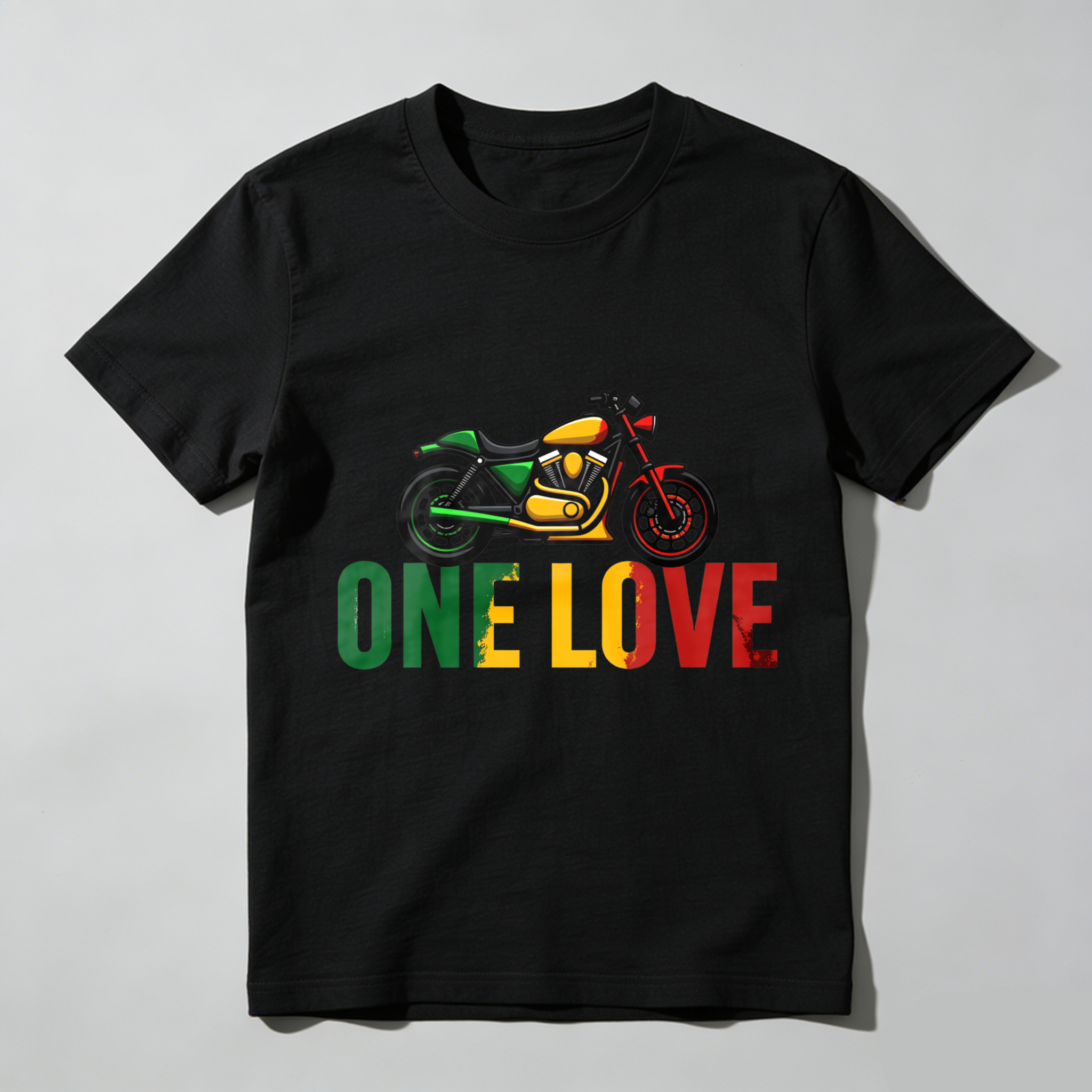 Motorcycle One Love Rasta Colors Unisex Classic T-shirt