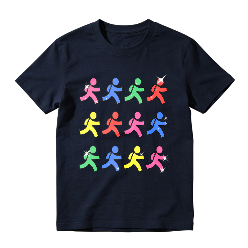 Colorful Running Figures Pattern Unisex Classic T-shirt