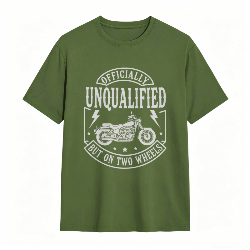 Officially Unqualified But On Two Wheels Motorcycle Design T-shirt
