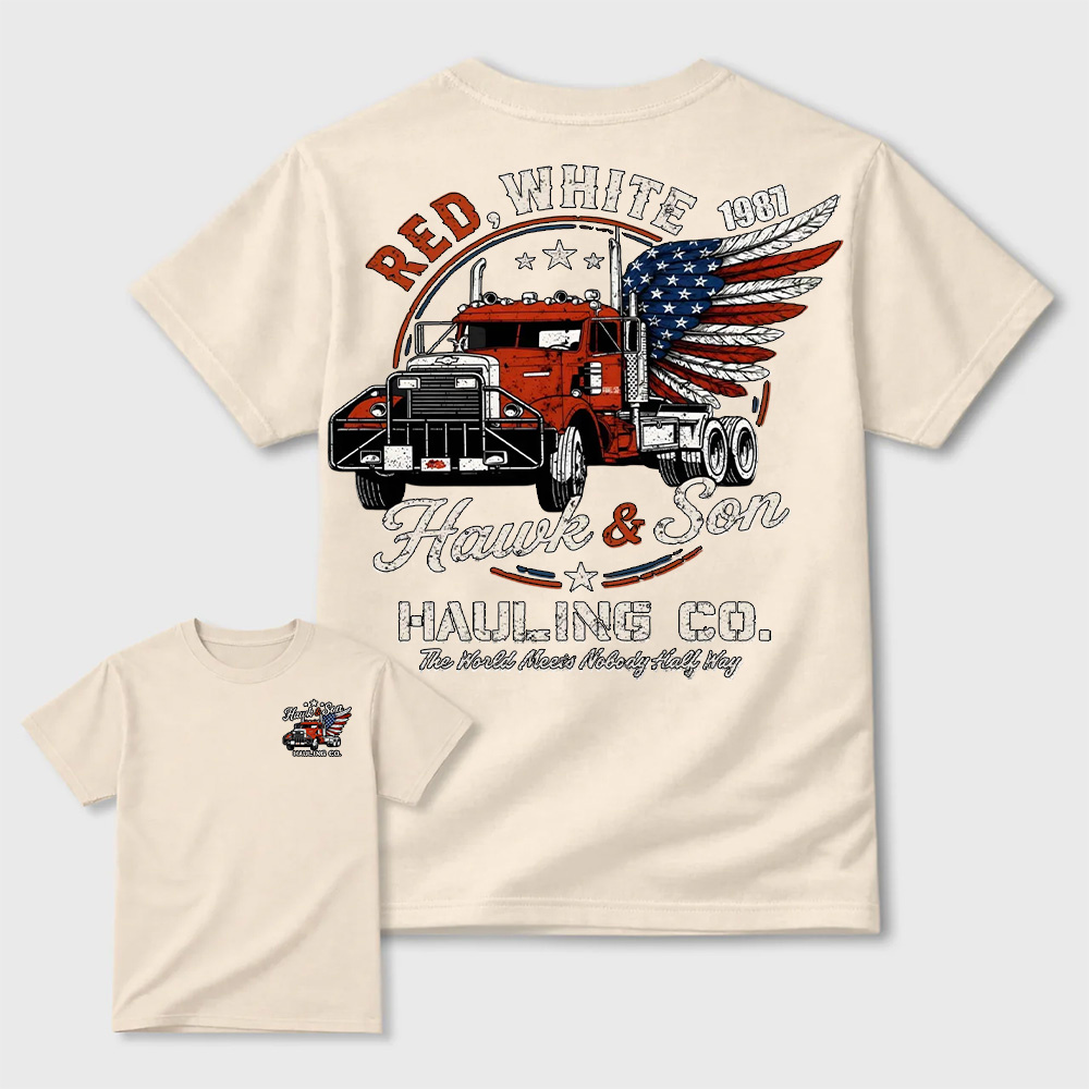 Over The Top Trucker 4th Of July T-Shirt, Hawk And Son Shirt, Vintage Arm Wrestling Movie T-Shirt, Independence Day Shirt, Classic Movie Tee