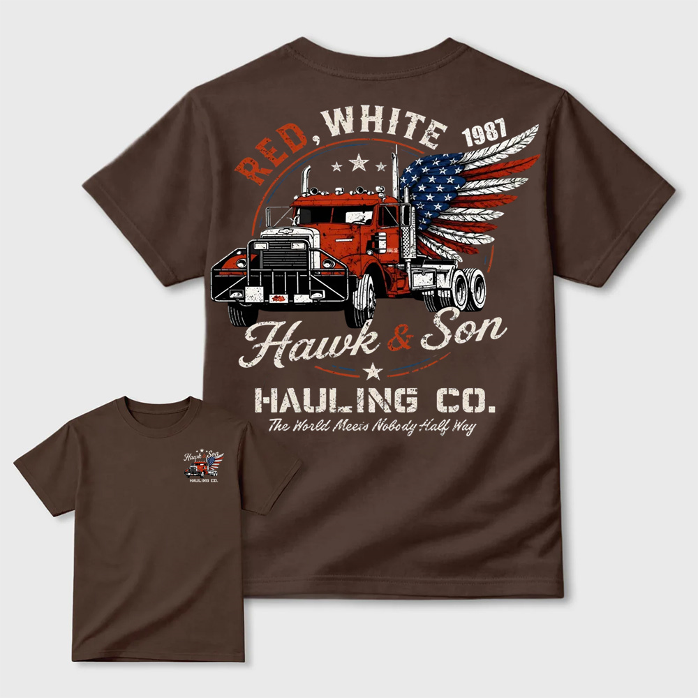 Over The Top Trucker 4th Of July T-Shirt, Hawk And Son Shirt, Vintage Arm Wrestling Movie T-Shirt, Independence Day Shirt, Classic Movie Tee