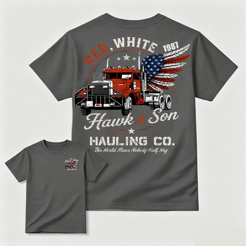 Over The Top Trucker 4th Of July T-Shirt, Hawk And Son Shirt, Vintage Arm Wrestling Movie T-Shirt, Independence Day Shirt, Classic Movie Tee