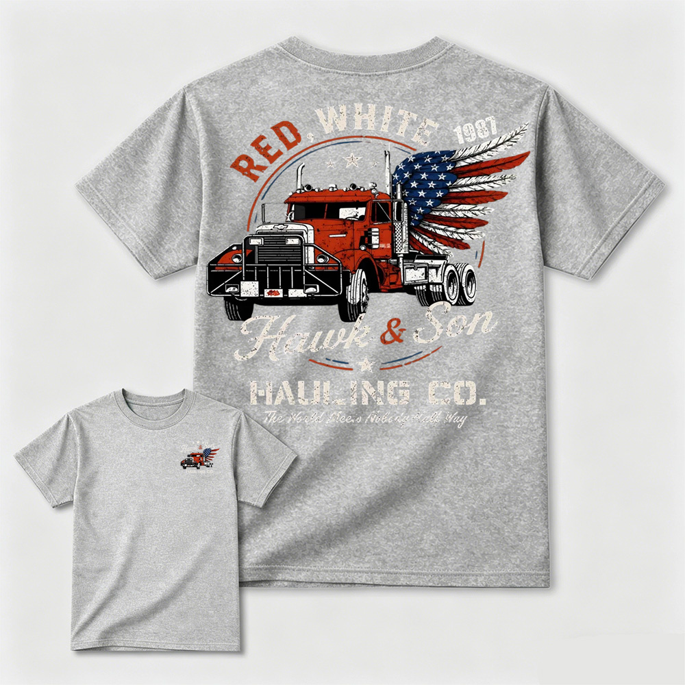 Over The Top Trucker 4th Of July T-Shirt, Hawk And Son Shirt, Vintage Arm Wrestling Movie T-Shirt, Independence Day Shirt, Classic Movie Tee