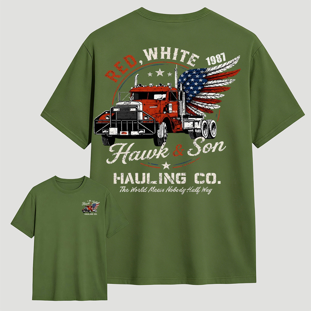 Over The Top Trucker 4th Of July T-Shirt, Hawk And Son Shirt, Vintage Arm Wrestling Movie T-Shirt, Independence Day Shirt, Classic Movie Tee