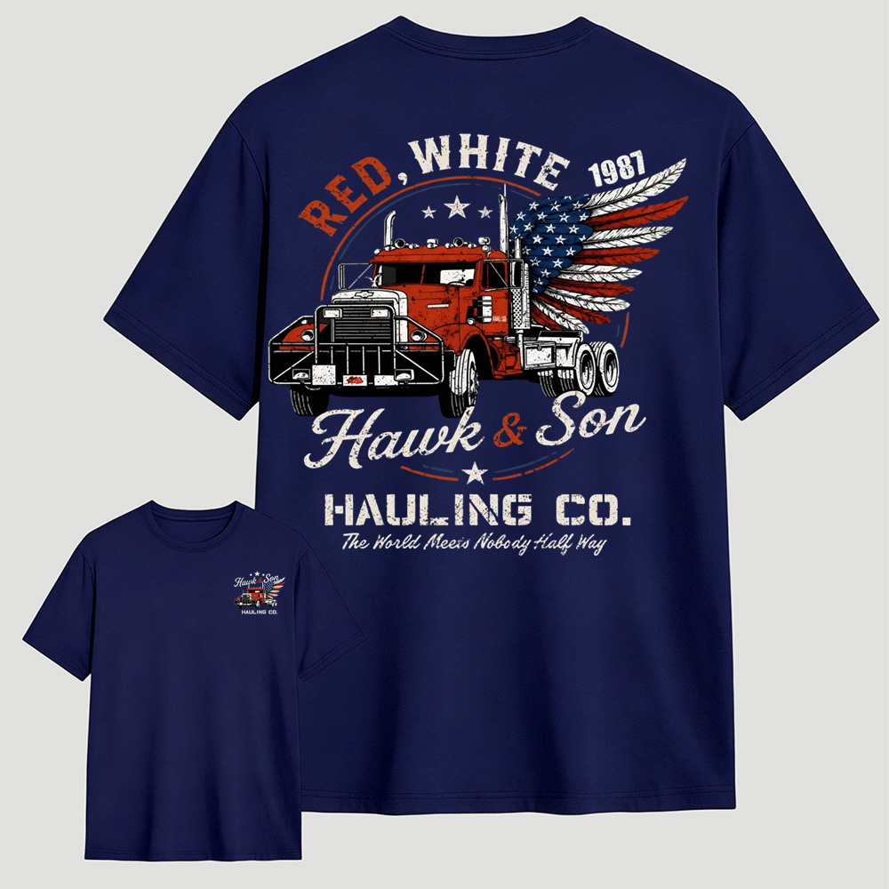 Over The Top Trucker 4th Of July T-Shirt, Hawk And Son Shirt, Vintage Arm Wrestling Movie T-Shirt, Independence Day Shirt, Classic Movie Tee
