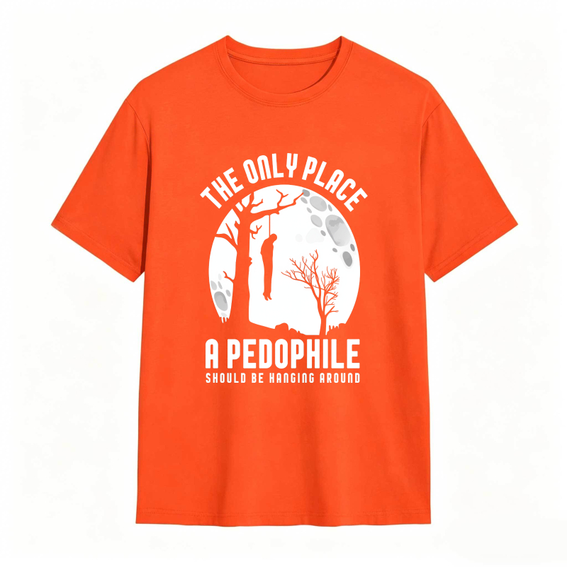 The Only Place A Pedophile Should Be Hanging Around Moon And Tree Silhouette Unisex Classic T-shirt