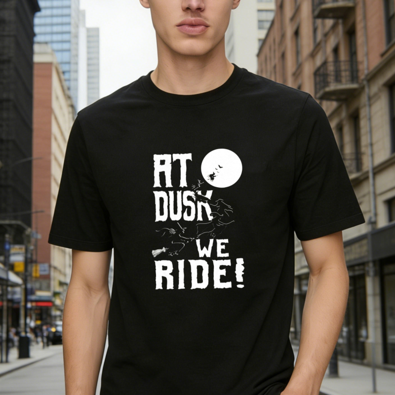 At Dusk We Ride Moon Silhouette Graphic T-shirt