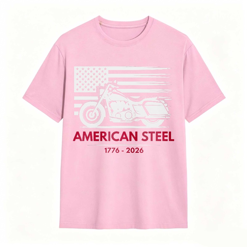 American Flag Motorcycle American Steel 1776 2026 Unisex Classic T-shirt