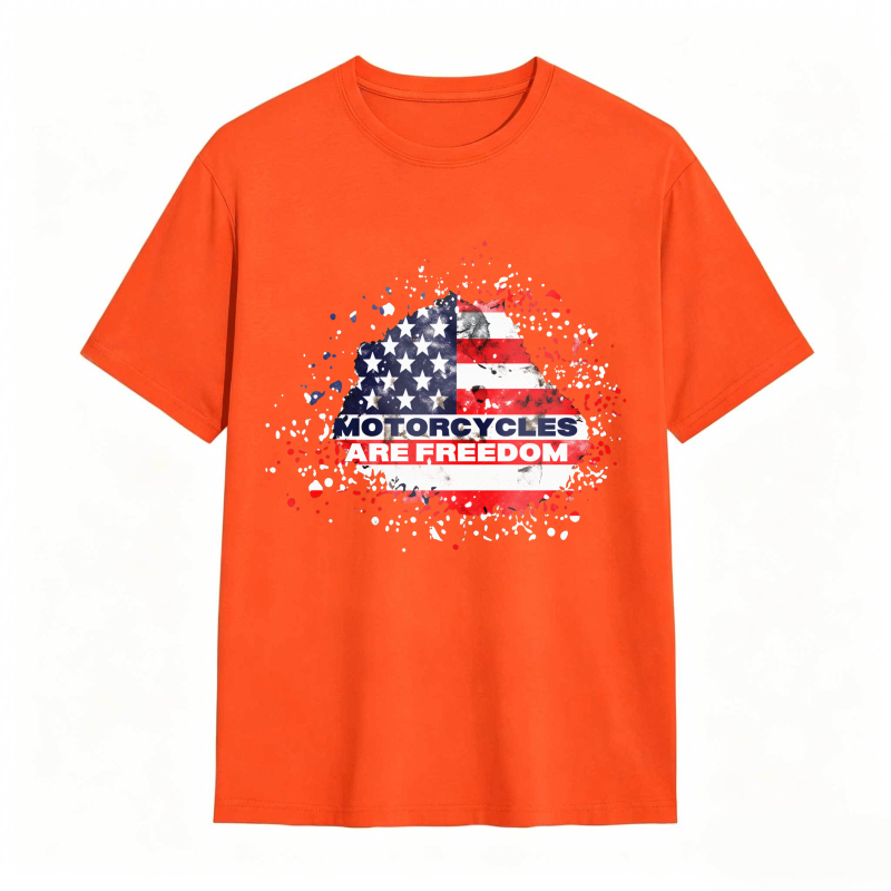 American Flag Motorcycle Freedom Design Unisex Classic T-shirt
