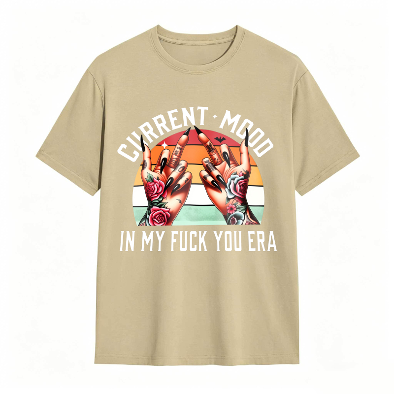 Current Mood In My Era With Tattooed Hands And Rose Design Unisex Classic T-shirt