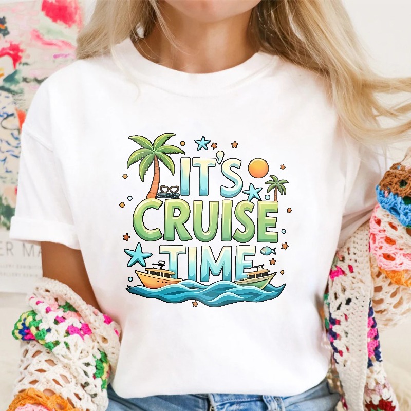 Its Cruise Time With Palm Trees And Boat T-shirt