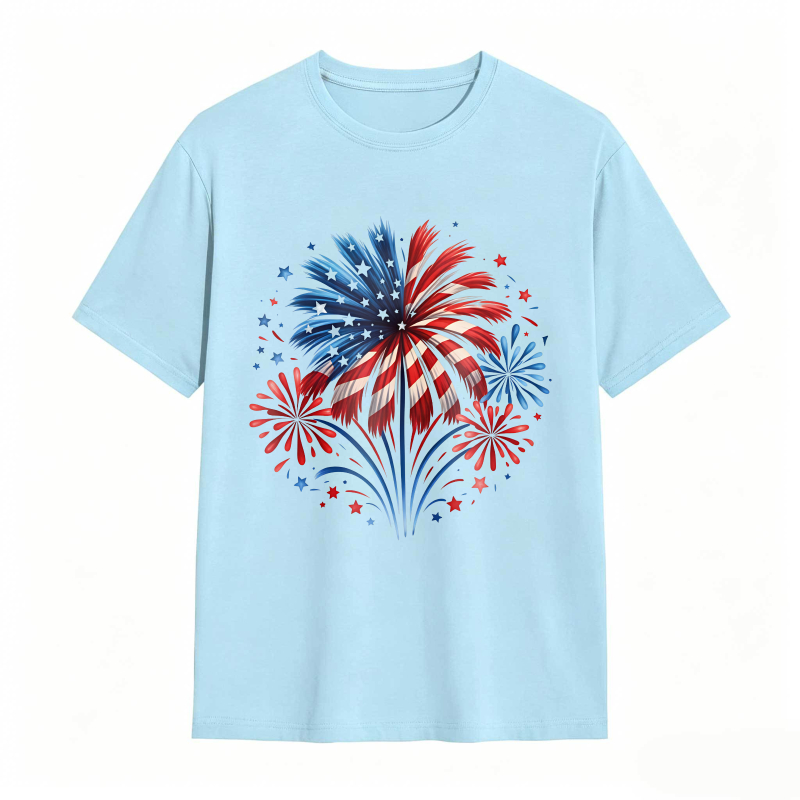 Fireworks American Flag Patriotic Design T-shirt