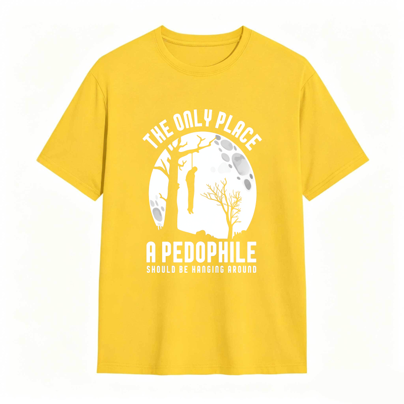 The Only Place A Pedophile Should Be Hanging Around Moon And Tree Silhouette Unisex Classic T-shirt
