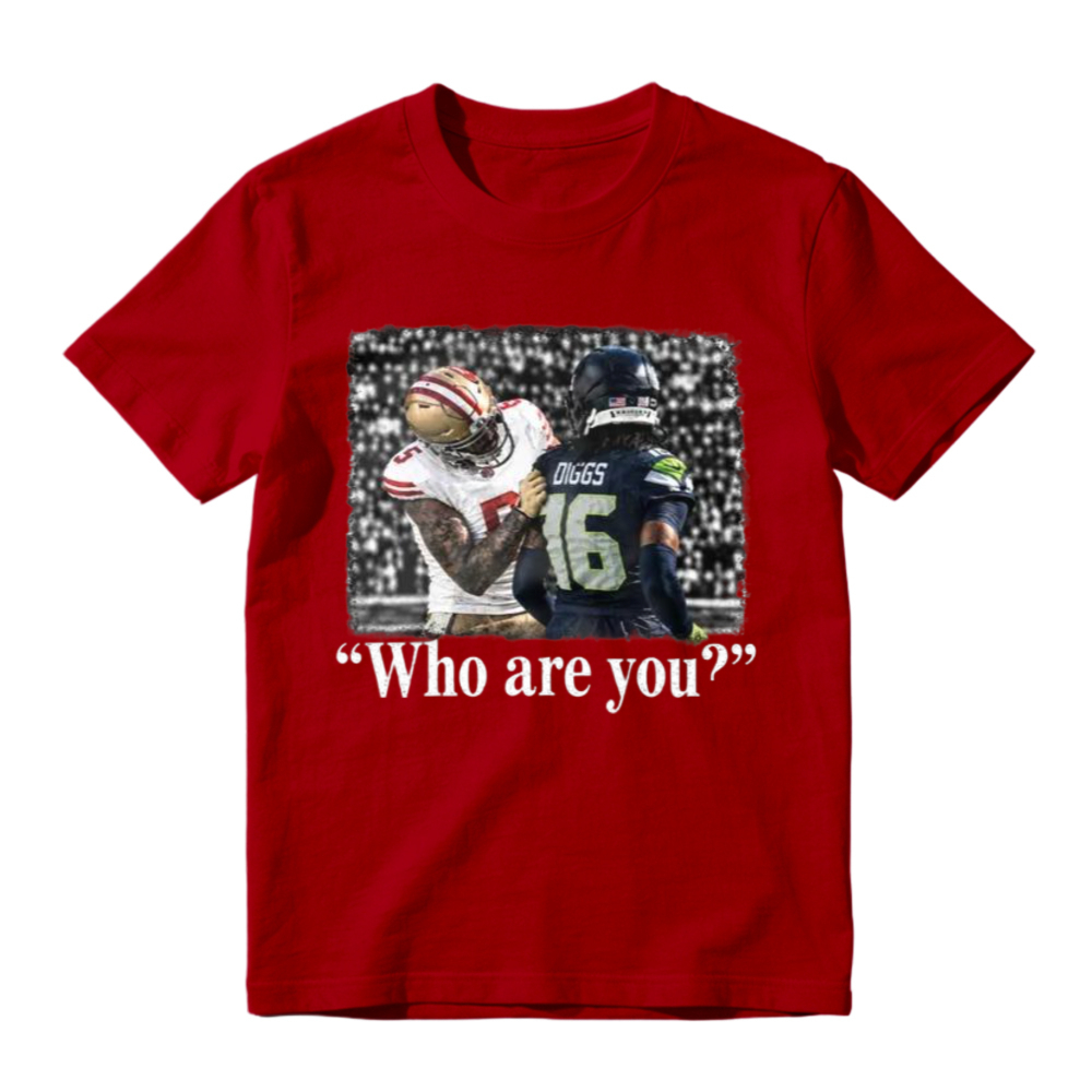 Retro Style Football Confrontation T-Shirt , "Who Are You" Slogan Tee - Vintage Sports Graphic Shirt , Unisex Streetwear Top