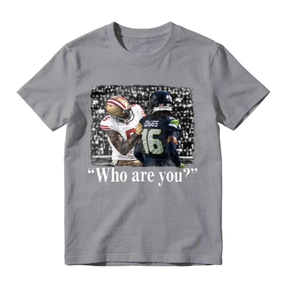 Retro Style Football Confrontation T-Shirt , "Who Are You" Slogan Tee - Vintage Sports Graphic Shirt , Unisex Streetwear Top