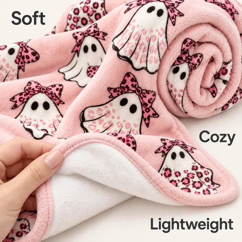 Halloween Cheetah Ghost Flanne blanket
