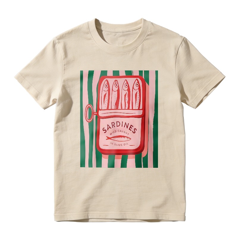 Sardines Can With Fish And Stripes Pattern Unisex Classic T-shirt