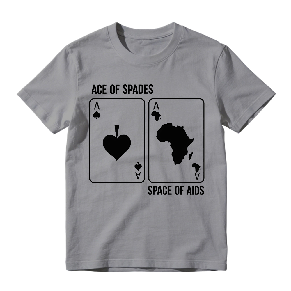 Ace of Spades Space of Aids Graphic T-Shirt - Black Humor Playing Card Parody Tee