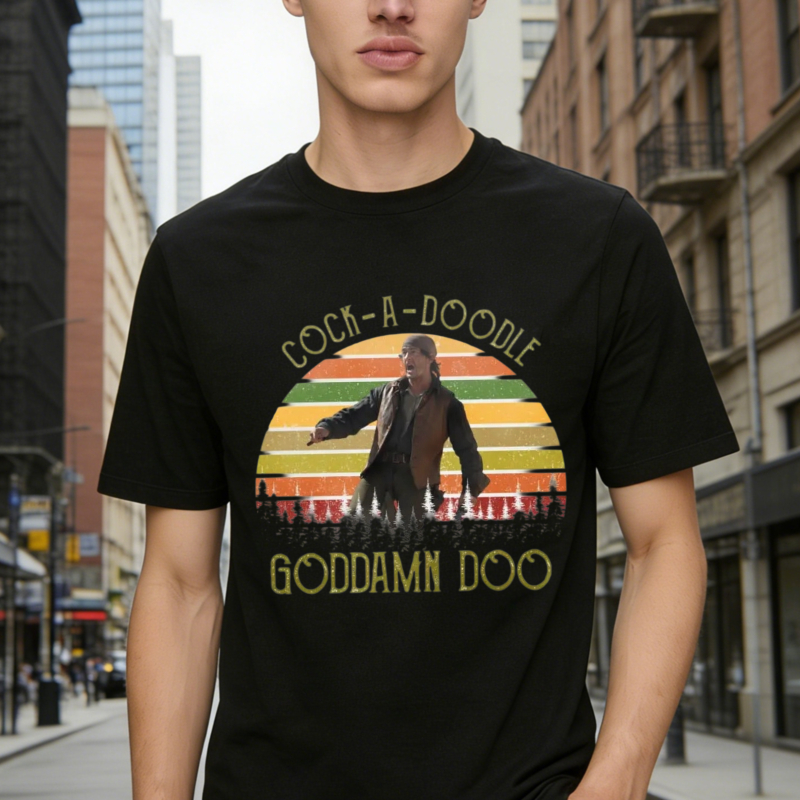 Cock A Doodle Goddamn Doo Retro Sunset Vintage Humor Unisex Classic T Shirt