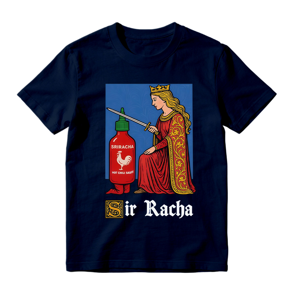 Retro Medieval Art Shirt, Funny Knight Meme Hot Sauce Gift, Red Faire , Unisex