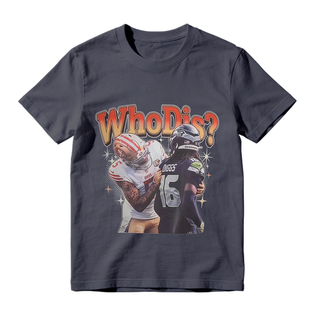 Who Dis Football Rivalry Graphic T-Shirt - Funny Football Player Meme Sports Tee