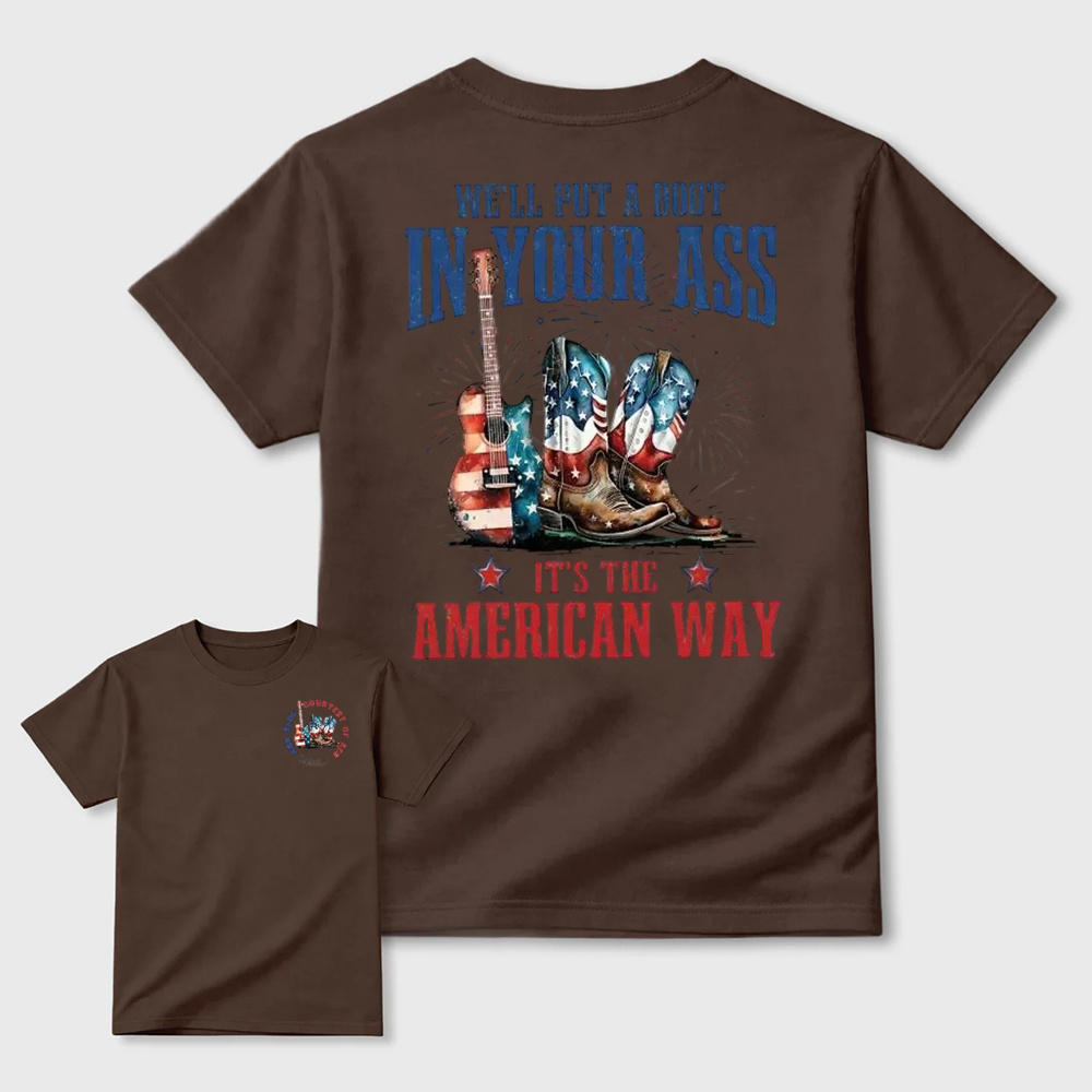 Toby Keiith We'll Put A Boot Shirt, Courtesy of the Red T-Shirt, Red White and Blue Shirt, 4th Of July Tee, Toby Keith TShirt - 2 Sided Printing Tees