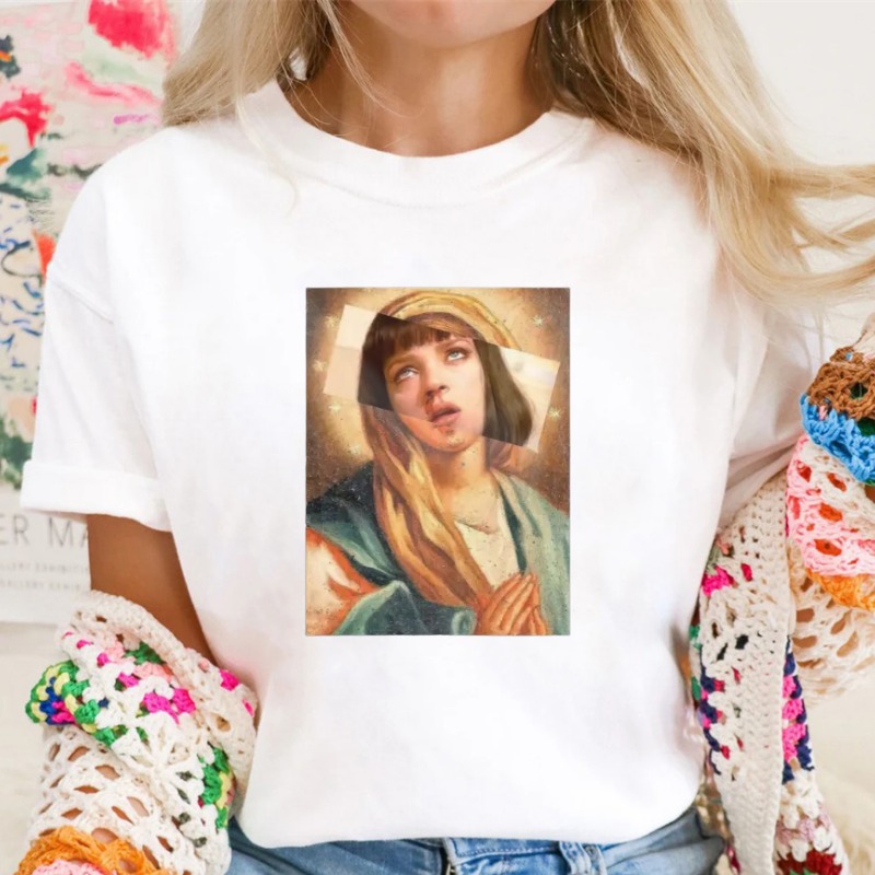 Vintage Religious Saint Mary Art Print Unisex Classic T Shirt