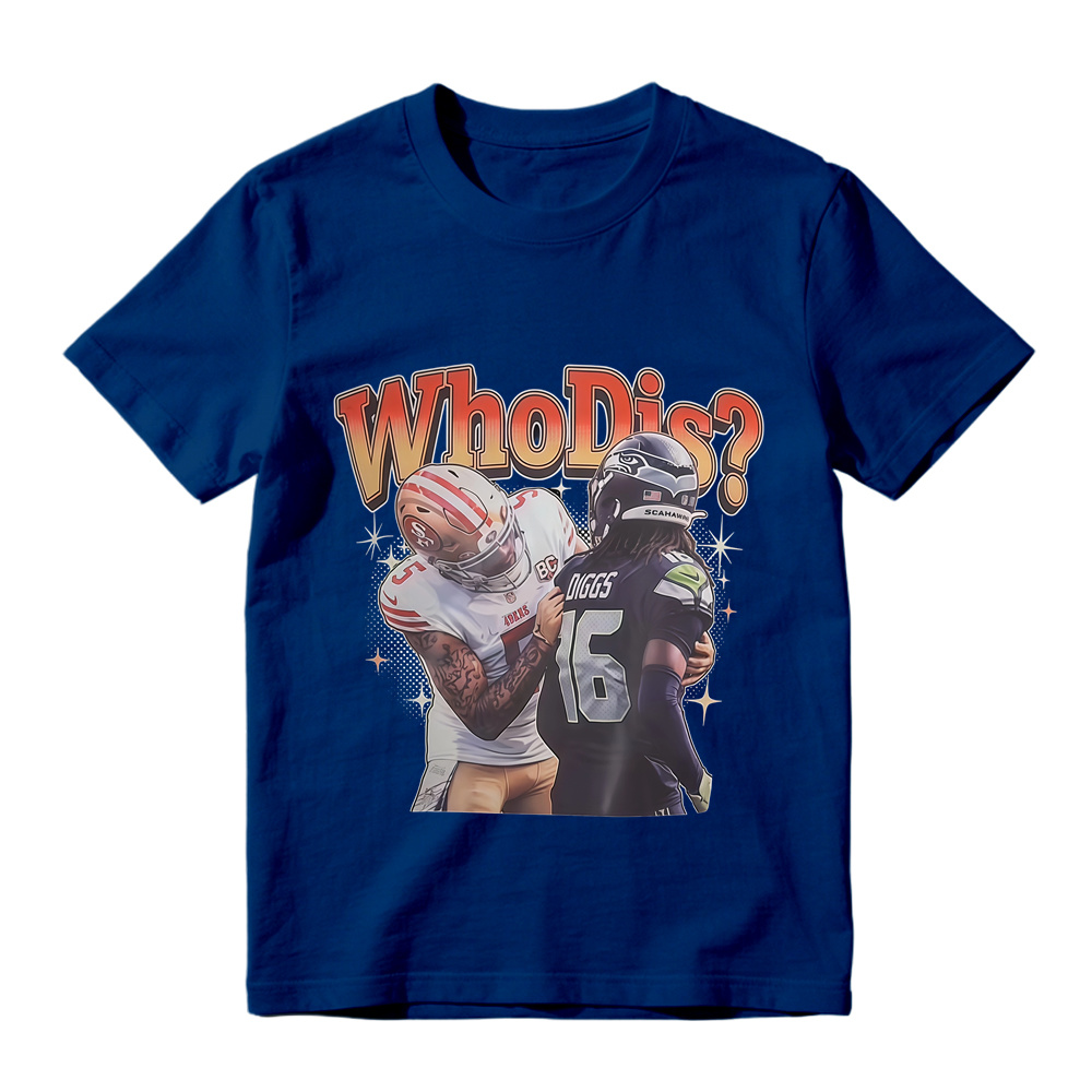 Who Dis Football Rivalry Graphic T-Shirt - Funny Football Player Meme Sports Tee