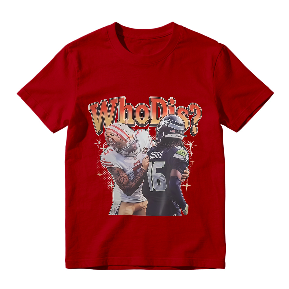 Who Dis Football Rivalry Graphic T-Shirt - Funny Football Player Meme Sports Tee