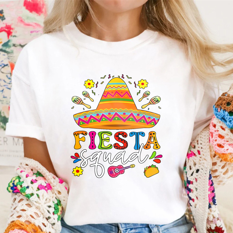 Fiesta Hat Maracas Guitar Taco Design Unisex Classic T-shirt