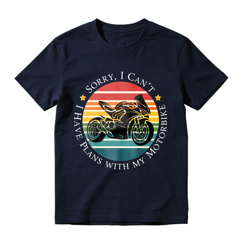 Motorbike Sunset Design With Text Sorry I Cant Have Plans With My Motorbike Unisex Classic T-shirt
