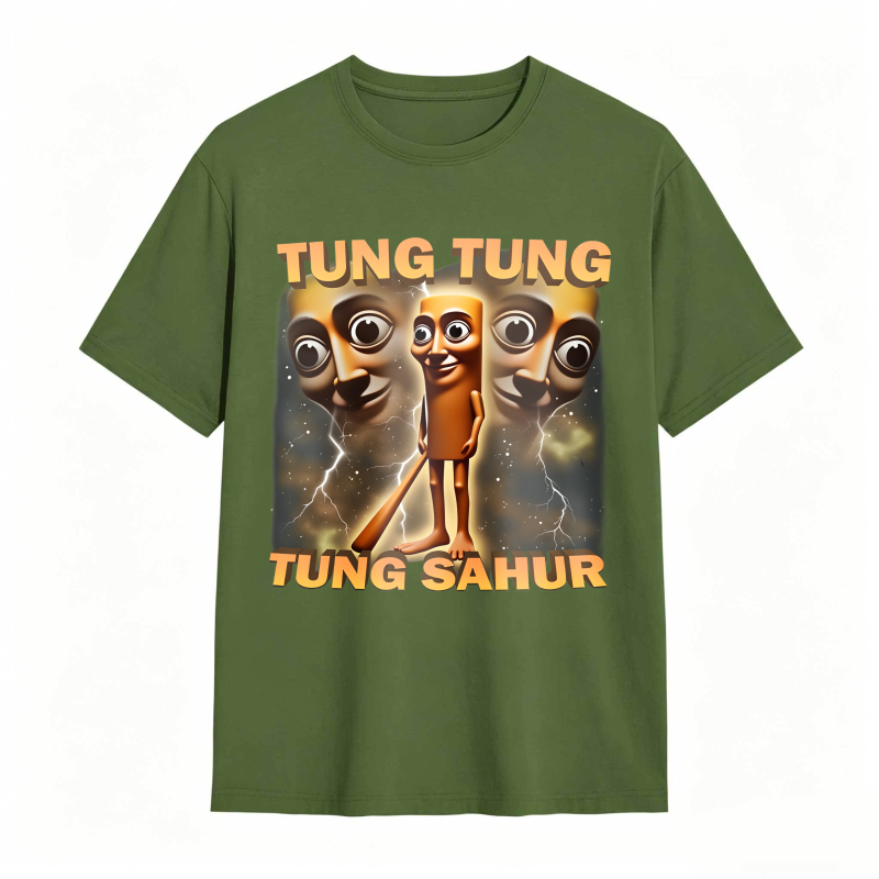 100% Cotton Tung Tung Tung Sahur Graphic Tee