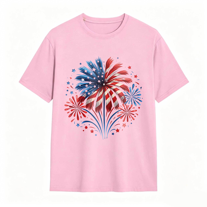 Fireworks American Flag Patriotic Design T-shirt