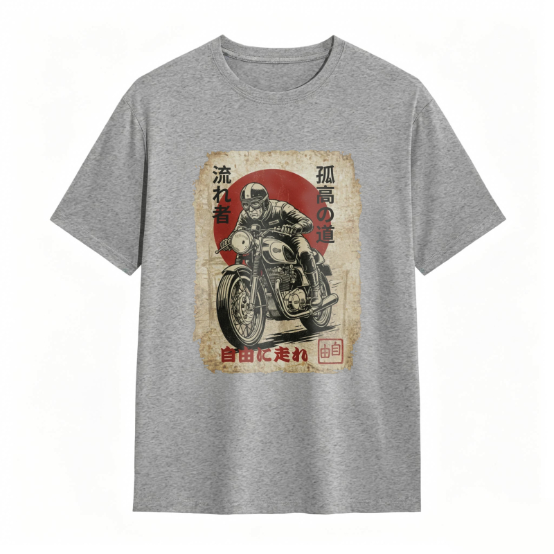 Japanese Motorcycle Rider Vintage Poster Design T-shirt