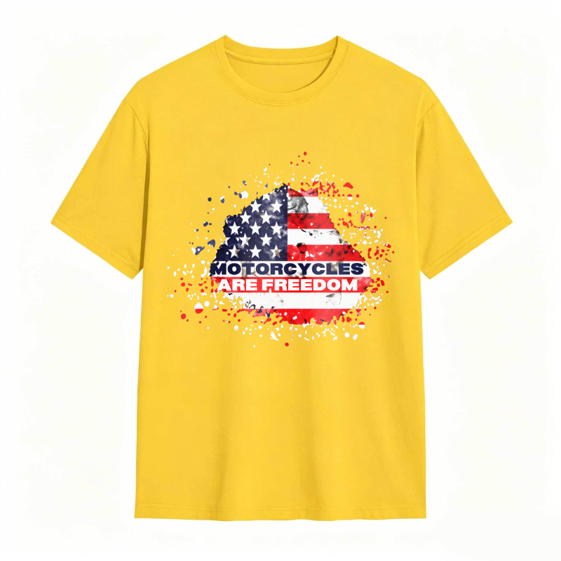 American Flag Motorcycle Freedom Design Unisex Classic T-shirt
