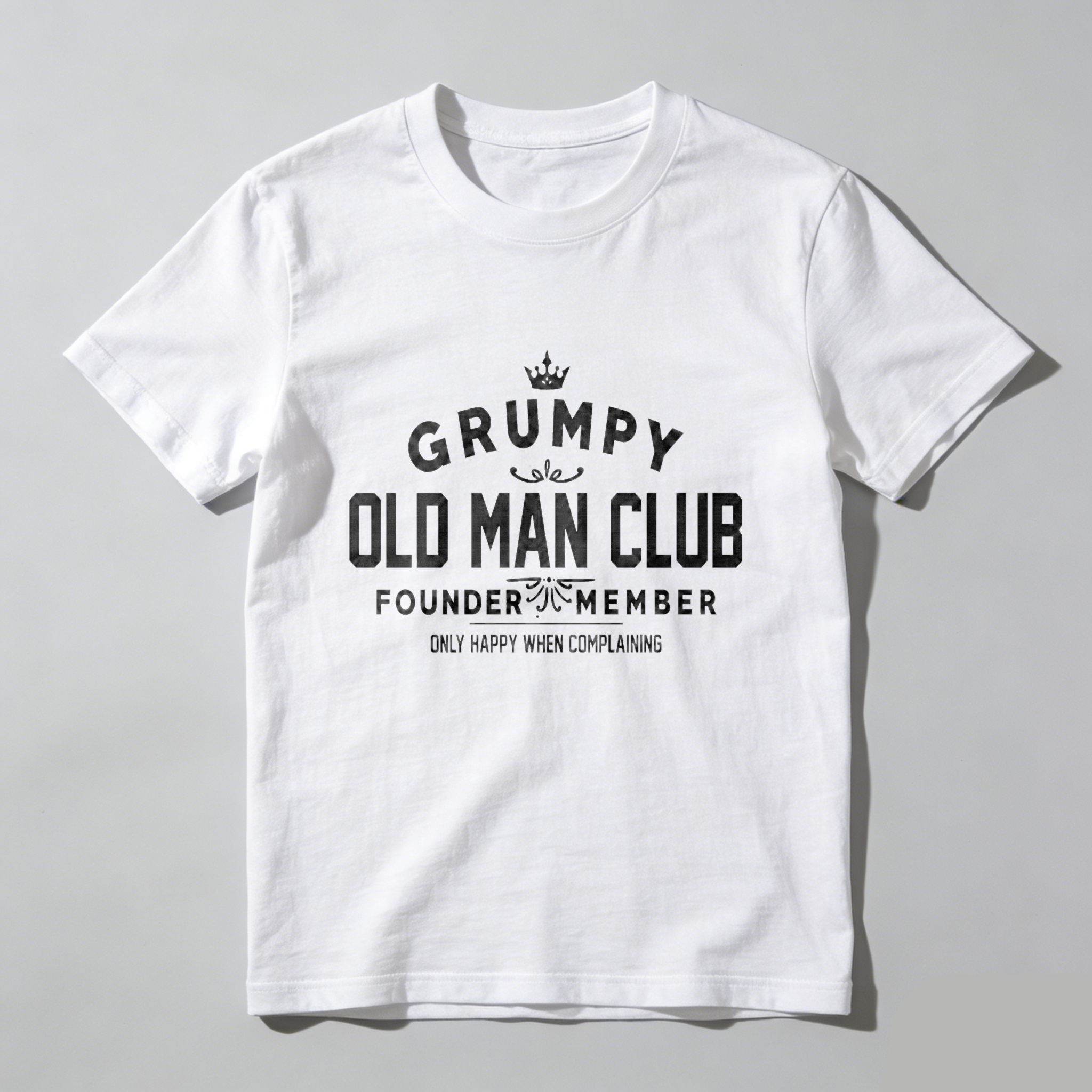 TEECURENT Grumpy Old Man Club Founder Member   Pure Cotton Short Sleeve T Shirt