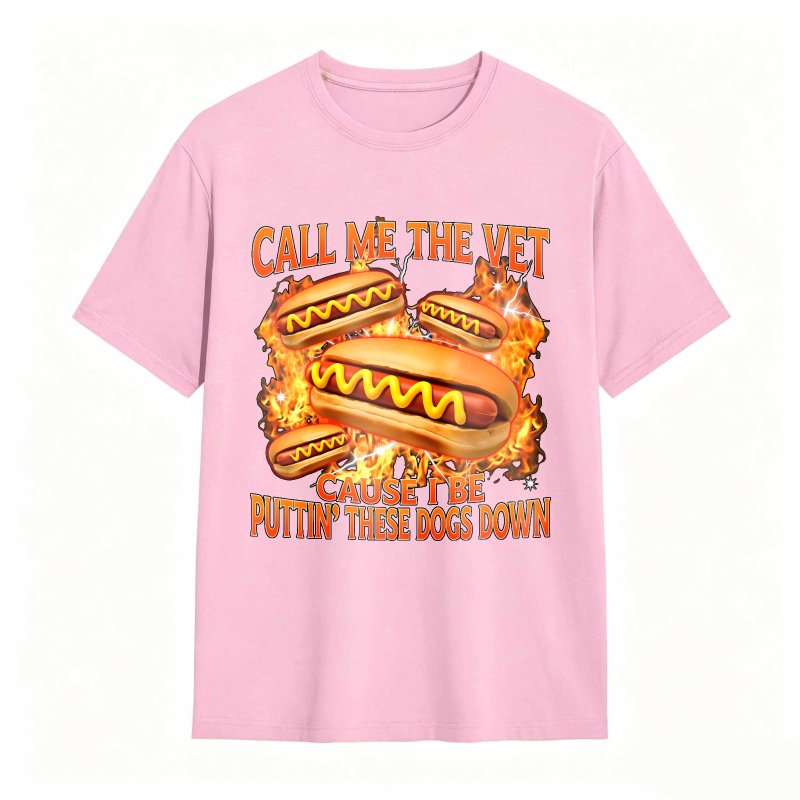 Funny Hot Dog Meme T-shirt With Call Me The Vet Phrase Perfect For Humor Fans