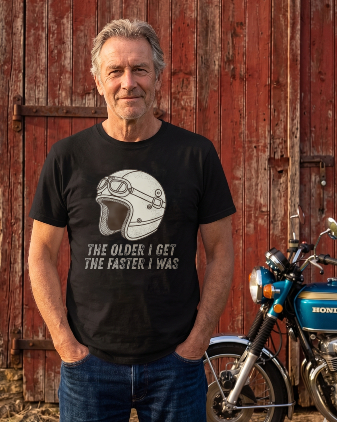 Motorcycle Helmet The Older I Get The Faster I Was T-shirt
